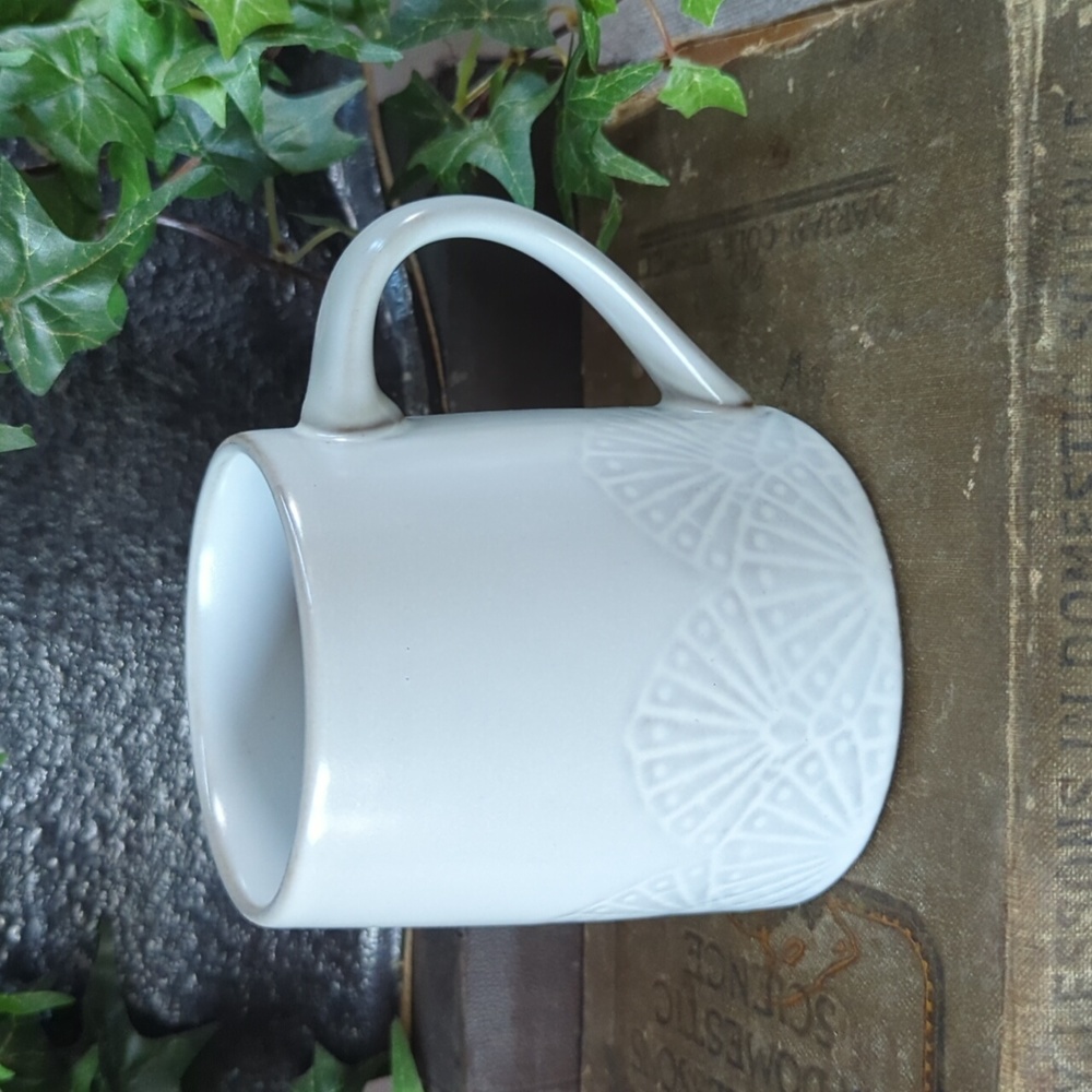 Hearth and Hand Fan Gray Stone Mug Cup Coffer Tea